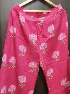 Vibrant Pink Floral Kurta Set