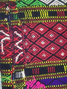 Tribal handwoven shawl with geometric desig