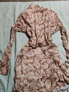 Abstract Print Collared Button-Up Dress
