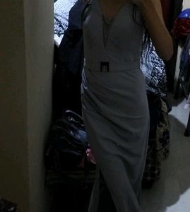 Elegant Grey Midi Dress