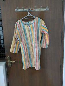 Striped 3/4 Sleeve Tunic Top