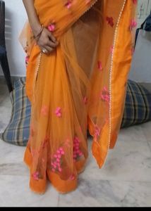 Net Embroidery Sarees