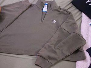 Adidas Olive Green Half Zip Sweatshirt