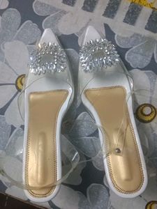 Crystal Embellished Transparent Heels
