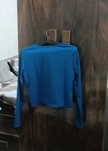 Ribbed Square Neck Long Sleeve Top