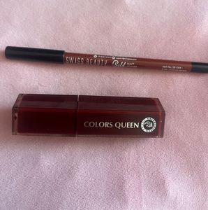 Colors Queen Lipstick & Swiss Beauty Lip Liner