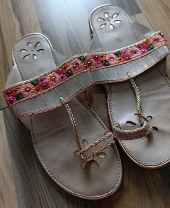 Embroidered Flat Sandals