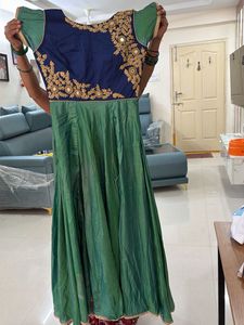 Long party wear dress with bottom and dupatta