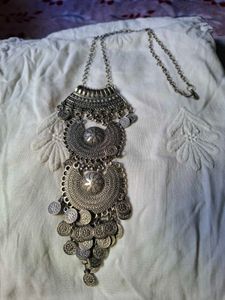 Boho Silver Oxidized Necklace