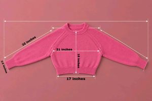 PINK RAGLAN SLEEVE CROPPED SWEATER