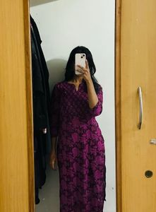Beautiful Purple Floral Kurta