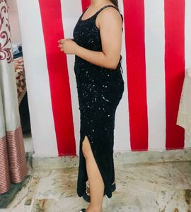 Sequin Embellished Black Dress