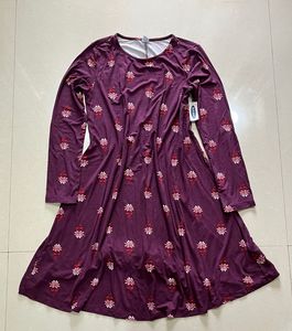 Purple Floral Print Mini Dress
