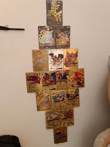 Gold Pokemon Cards Wall Hanging Decor