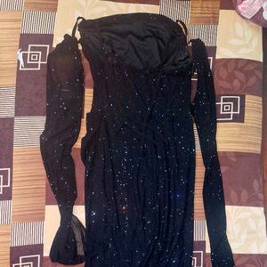 Sparkling Black Maxi Party Dress