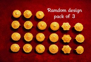Gold Tone Ethnic Earrings Pack of 3
