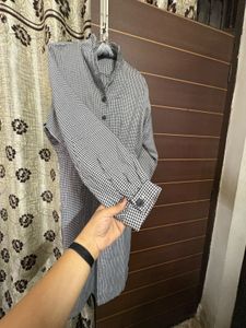 Classic Checkered Button-Up Dress