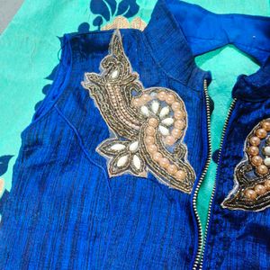 blue lehnga choli dupatta
