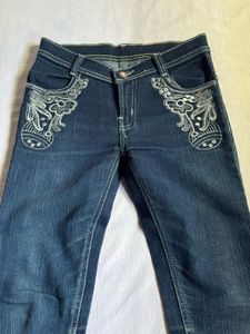 Y2k Dark wash denim capri