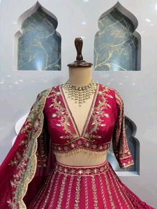 Stunning Pink Embroidered Lehenga Choli