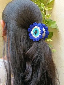 Evil Eye Crochet Hair Clutcher