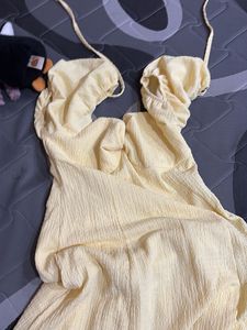Yellow midi dress
