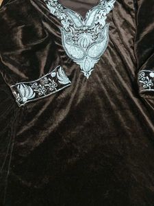 Elegant Velvet phiran tilla with Embroidery