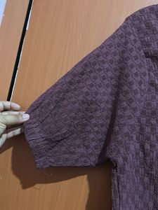 Stylish Textured Maroon Kurta top