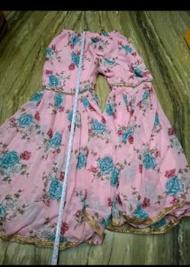 Pink Floral Sharara Suit