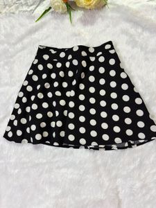 Chic Black & White Polka Dot Skirt