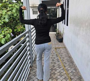Black Long Sleeve Henley Top