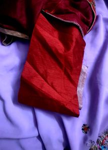 Designer Red Embroidered Blouse