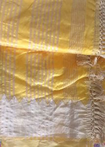 Elegant Yellow Saree with Silver Border