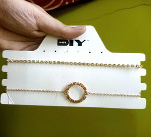 Gold Tone Choker Necklace Set