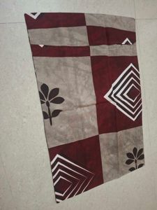 Maroon and Grey Geometric Print single Bedsheet