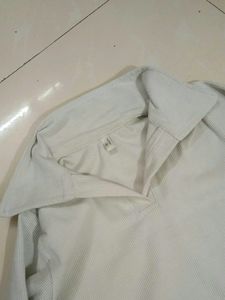 White Elegant Collared Top