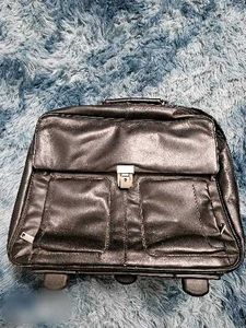 Classic Leather Rolling Briefcase