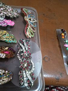Assorted Rhinestone Hair Clips (Set of 6)