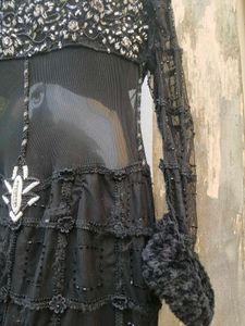 Elegant Black Embellished Couture Dress