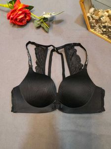 Black Lace Trim Front Clasp Bra✨