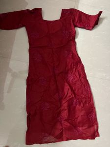 Red Floral Kurta