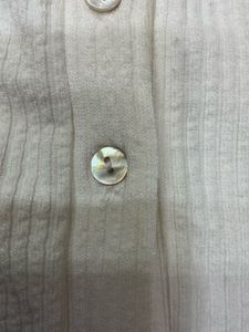 White Ribbed Long Sleeve Top