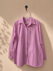Pink Oversized Button-Up Shirt