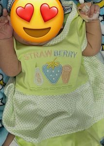 0-3)m Cute Strawberry Baby Dress