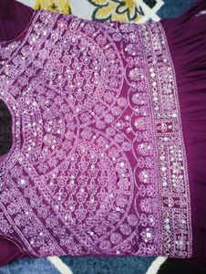 Elegant Purple Embroidered Gown