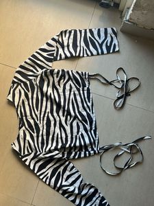 Stylish Zebra Print Wrap Top