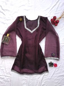 Organza Corset Back Kurti 🌸