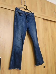 Flared Blue Denim Jeans
