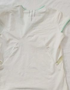 Adidas White V-Neck T-Shirt