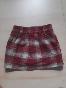 Cozy Fleece Vest &amp; Plaid Skirt Set